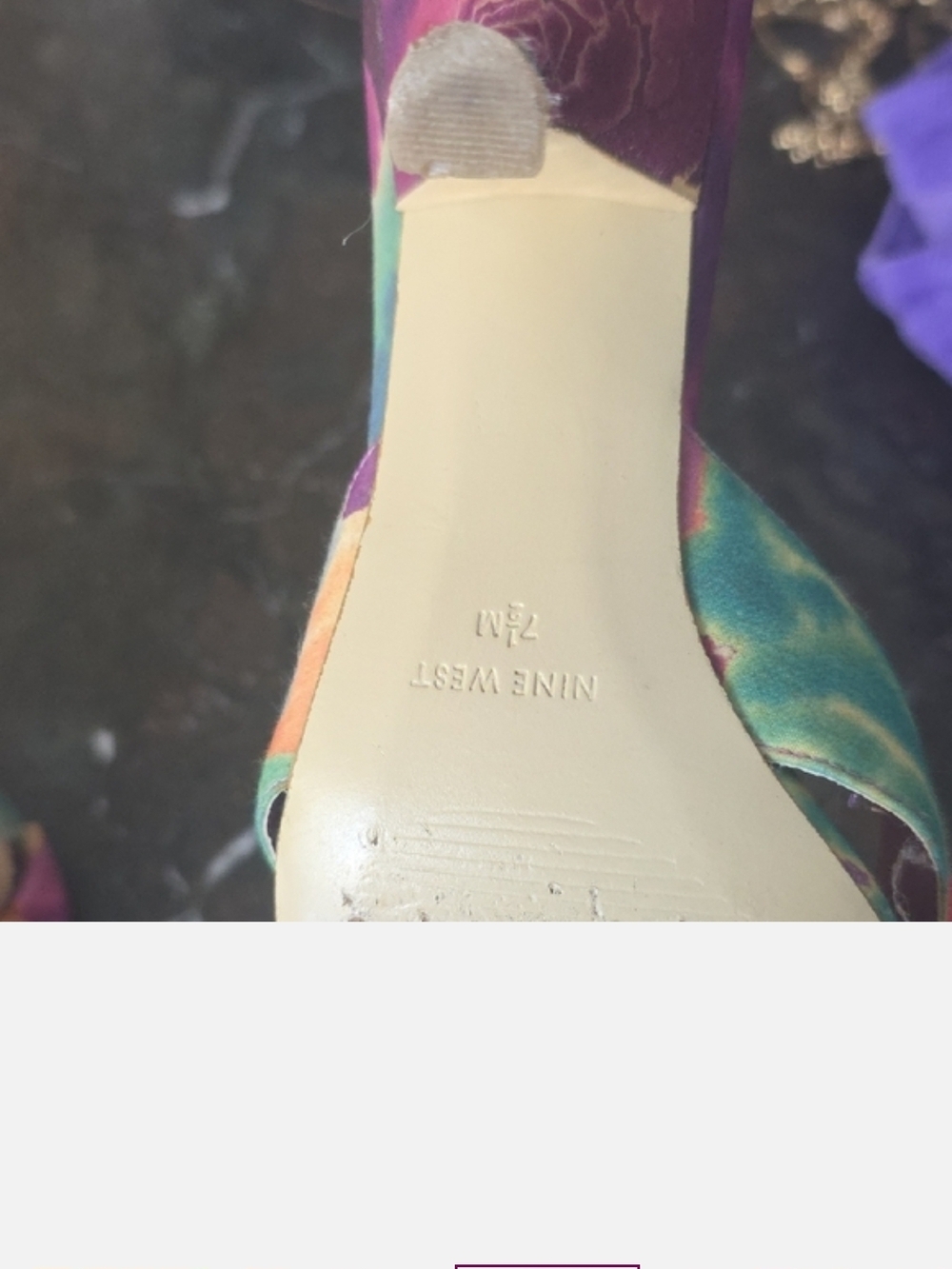 Nine West Multicolor Knot Front Slip-On Mules - Green, Purple, Yellow - Picture 3 of 5